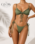 Tie Front Ribbed Bikini Set | Brazilian Two Piece Swimsuit
